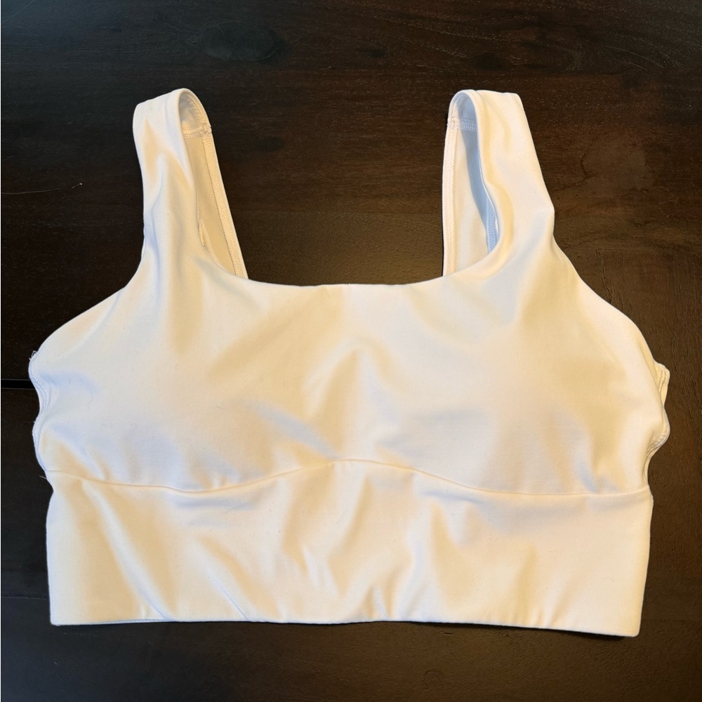 Gymshark Longline White Sports Bra (M)